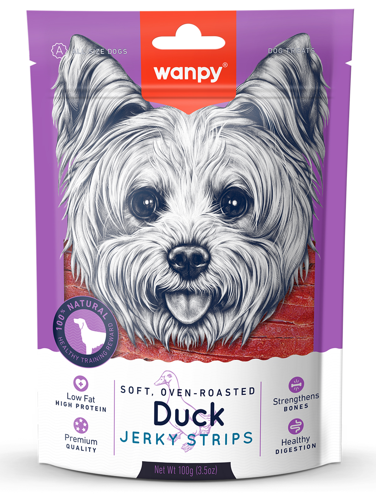 Wanpy Dog утиная соломка 100 г